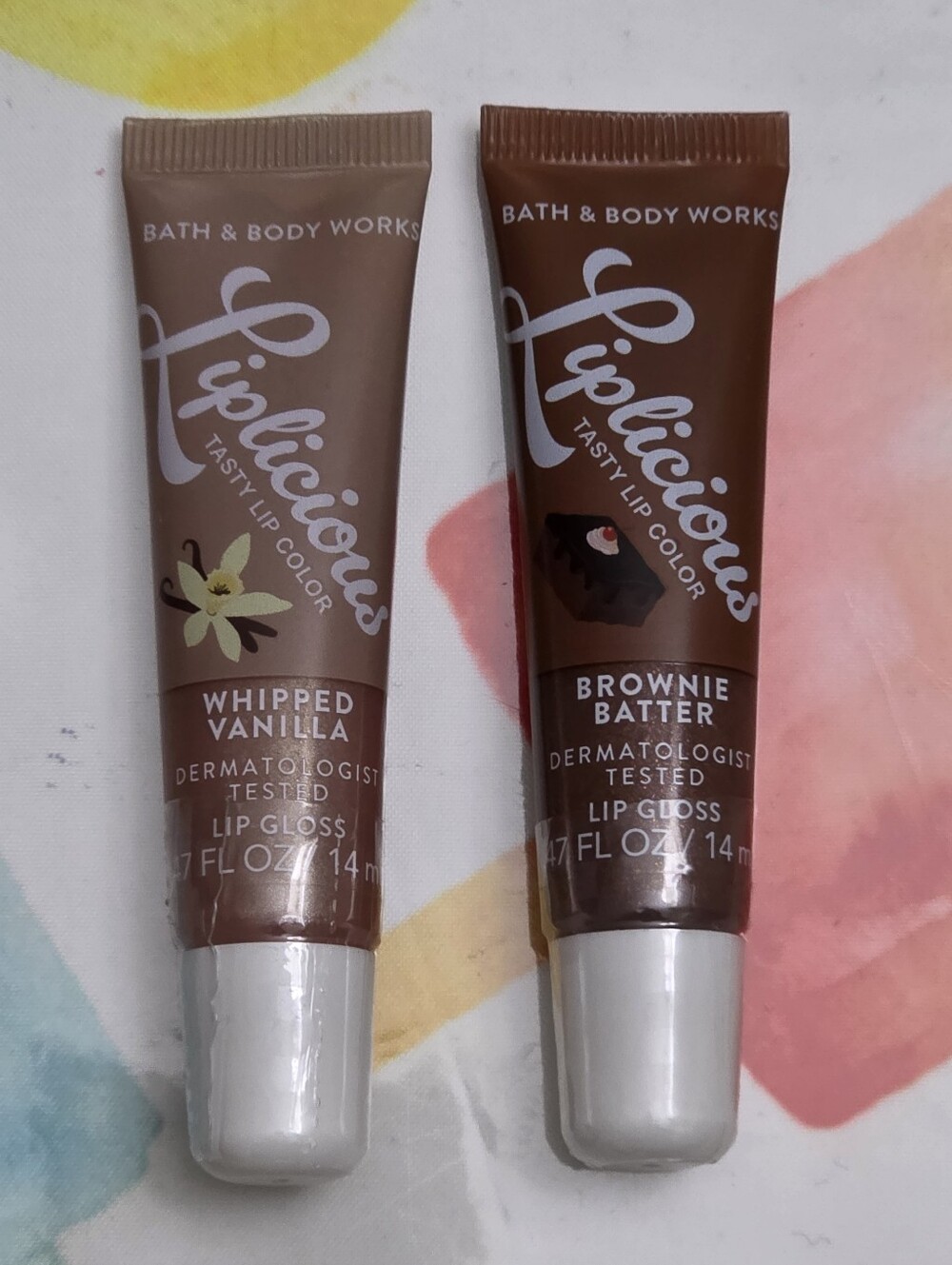 Bath Body Works Liplicious Brownie Batter & Whipped Vanilla Lip Gloss Set NEW